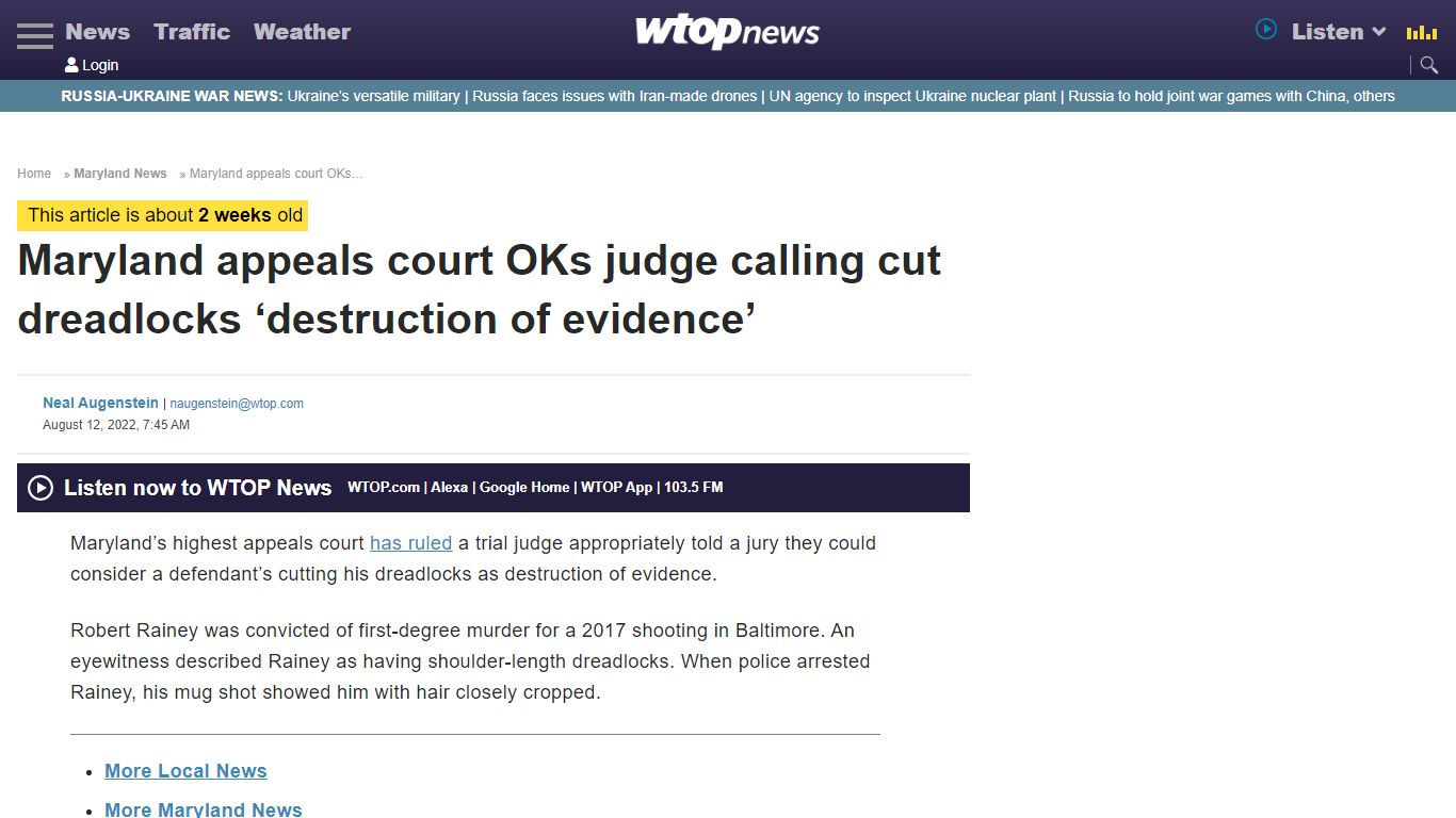 Maryland appeals court OKs judge calling cut dreadlocks ‘destruction of ...
